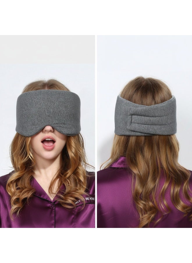 زيكست كومفي قناع النوم القطني الفاخر المصنوع يدويًا من **ZEXT Comfy** – غطاء عين ناعم وكبير الحجم بقدرة محسّنة على حجب الضوء للنوم والسفر والرحلات الجوية والقيلولة، مناسب للنساء والرجال والأطفال (رمادي) - Image 4