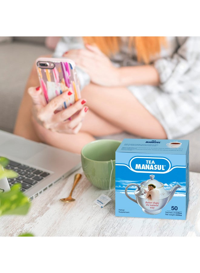 Manasul MANASUL CLASSIC - Infusion Based On Senna, Peppermint, Lemon Balm, Liquorice and Anise. Herbal Tea with Calming Effect. 50 Tea Sachets. Pack of 2  - Image 3