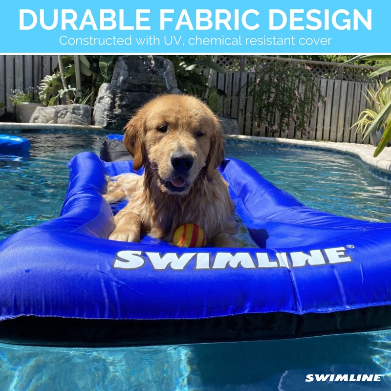 SWIMLINE ORIGINAL Fabric Covered Pool Float Mattress Lounger Raft For Adults & Kids I Comfortable Head Rest & Quick-Dry Cover For Adult Or Kid Floating & Lounging Dogs 9057 - Image 4