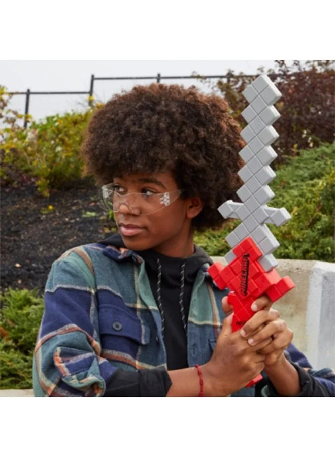 NERF Minecraft Heartstealer Toy Sword, Blasts Darts, Includes 4 Elite Foam Darts, Design Inspired By Minecraft Sword In Game