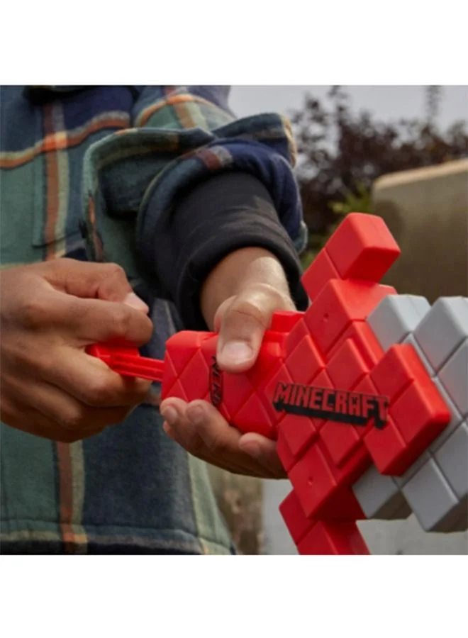 NERF Minecraft Heartstealer Toy Sword, Blasts Darts, Includes 4 Elite Foam Darts, Design Inspired By Minecraft Sword In Game