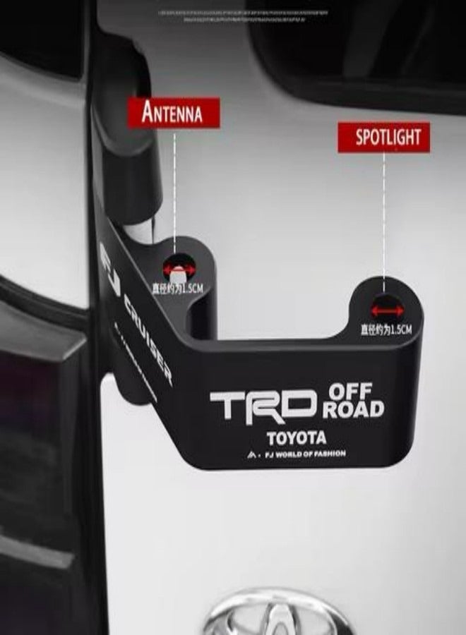 Generic Toyota Fj Cruiser Flag Holder Mount. Aluminium Flag Pole Mount for Fj Cruiser 2007-2023. Dual Flag Pole Bracket. Black  - Image 2