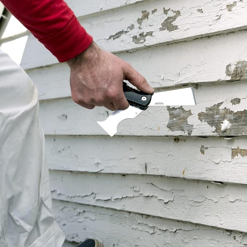 Hyde Dual Blade Folding Painter's Tool 5-In-1 Stainless Steel Folds Closed, Flex 1-1/2 Inch, Cleans Rollers, Spreads Compound, Scrapes, Cleans Out Cracks, Opens Cans and Boxes,Black - Image 4