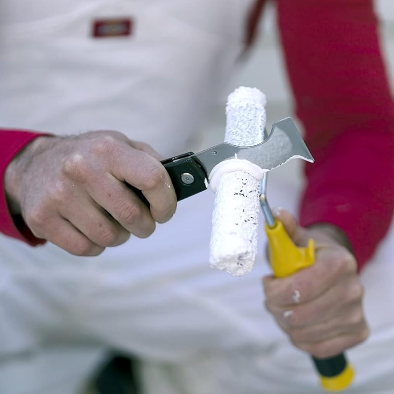 Hyde Dual Blade Folding Painter's Tool 5-In-1 Stainless Steel Folds Closed, Flex 1-1/2 Inch, Cleans Rollers, Spreads Compound, Scrapes, Cleans Out Cracks, Opens Cans and Boxes,Black - Image 5