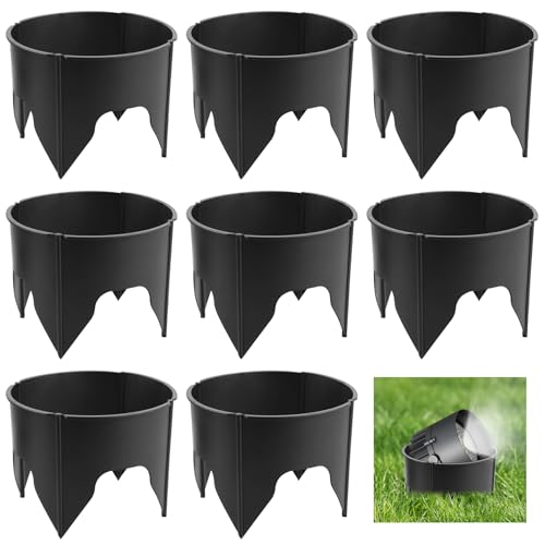 HAOPENGYOU Lawn Sprinkler Guard Landscape Light Protector ABS Plastic Light Shield for Outdoor Lighting Sprinkler Head Protecters for Reduce Damage from Lawns Mower Outdoor Garden Park 8 Pack Black - Image 1