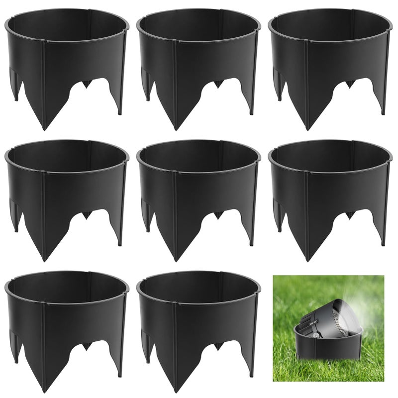 HAOPENGYOU Lawn Sprinkler Guard Landscape Light Protector ABS Plastic Light Shield for Outdoor Lighting Sprinkler Head Protecters for Reduce Damage from Lawns Mower Outdoor Garden Park 8 Pack Black - Image 2