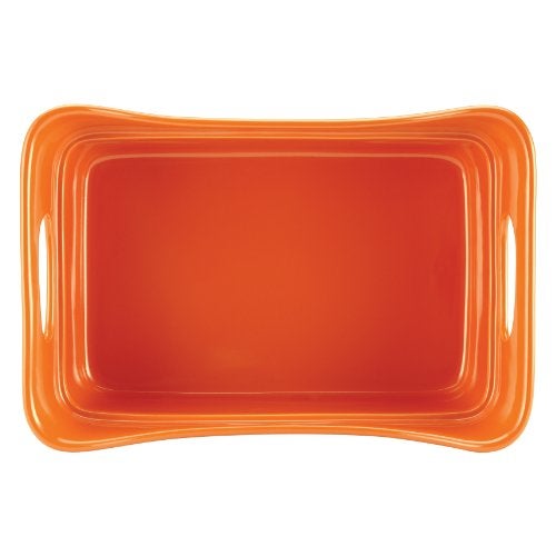 Rachael Ray Stoneware 2-Quart Square Baker, Orange - Image 4