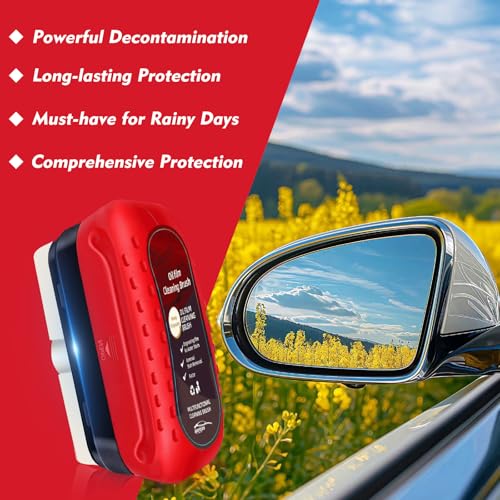 Eiruseed Automotive Oil Film Cleaning Brush with Reusable Foam Sprayer, Upgraded Antifog Glass Cleaning Board, Glass Oil Film Remover for Car Windows & Windshields, Versatile Car Glass Cleaner Brush (Red) - Image 4