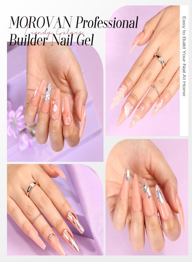 Morovan Builder Nail Gel Kit Nail Extension Gel Set Hard Gel For Nail Strengthen Nail Carving with Nail Forms Nail Brush Subpackage Box Portable Travel Gel Nail Kit DIY for Nail Lovers Beginners - Image 3