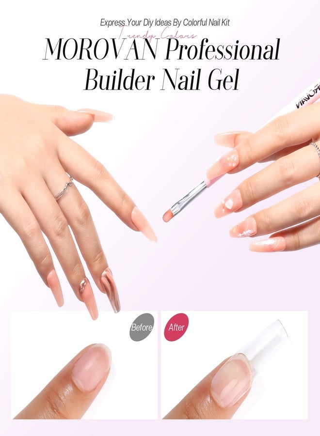 Morovan Builder Nail Gel Kit Nail Extension Gel Set Hard Gel For Nail Strengthen Nail Carving with Nail Forms Nail Brush Subpackage Box Portable Travel Gel Nail Kit DIY for Nail Lovers Beginners - Image 5