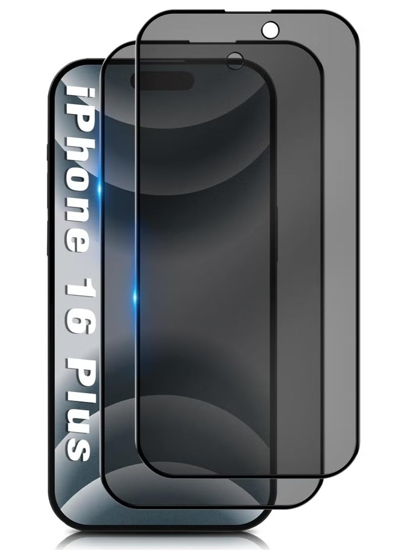 ELTRAZONE 2-Pack Tempered Glass Privacy Screen Protector for iPhone 16 Plus [Anti-Spy] [Anti-Scratch] [9H Hardness] - 6.7-Inch - Image 1