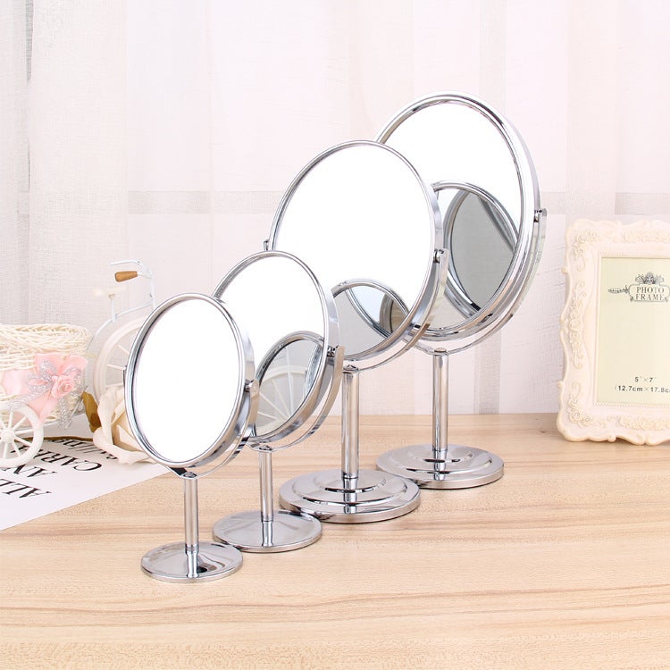 Manufacturer Makeup Mirror Desktop Double-Sided Mirror New Stainless Steel European High-Definition Metal Makeup Mirror Makeup Mirror - Image 2