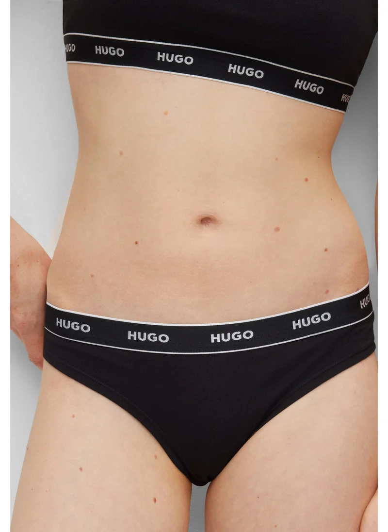 HUGO Three-pack of thongs with branded waistbands