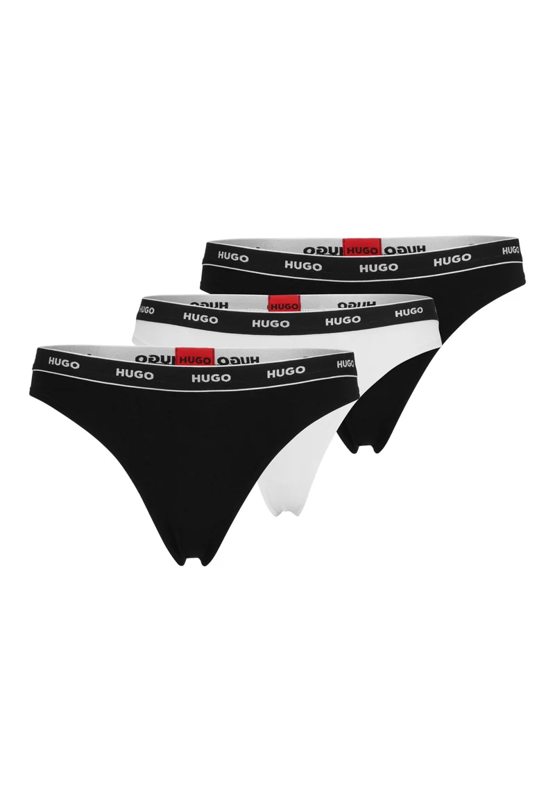 HUGO Three-pack of thongs with branded waistbands