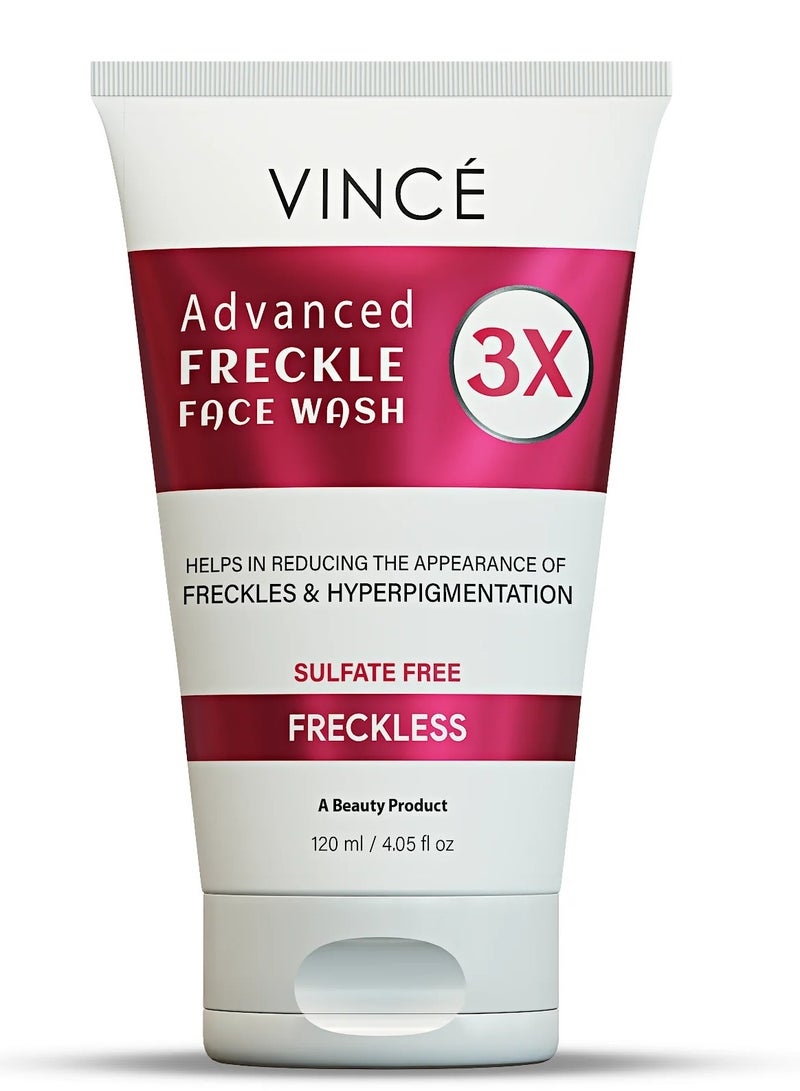 فينس غسول الوجه المتقدم لإزالة النمش - يقلل النمش المقاوم والبقع الداكنة وبقع الشمس بنسبة 3X - ينظف البشرة بعمق ويفتحها ويرطبها ويزيل الشوائب للحصول على بشرة صافية ومتوهجة - 120 مل - Image 1