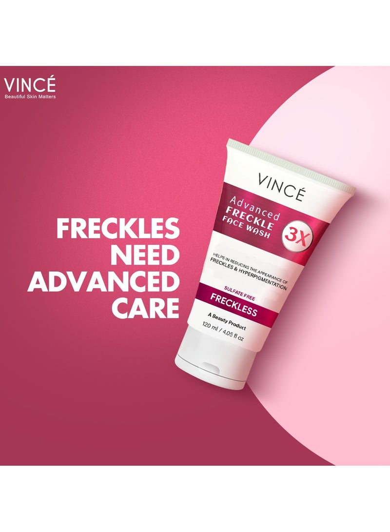 فينس غسول الوجه المتقدم لإزالة النمش - يقلل النمش المقاوم والبقع الداكنة وبقع الشمس بنسبة 3X - ينظف البشرة بعمق ويفتحها ويرطبها ويزيل الشوائب للحصول على بشرة صافية ومتوهجة - 120 مل - Image 2