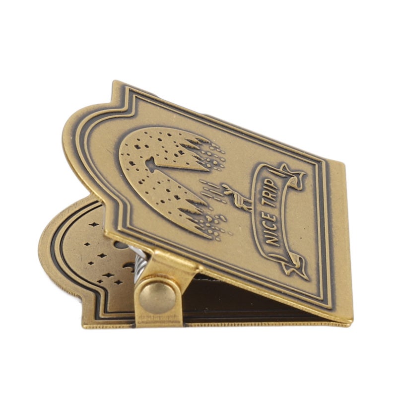 Brass Binder Clip: Premium Brass Material, Vintage Engraved Design, Stable Strong Clamping - Multifunctional Book Clip for Home School Office Journal Enthusiasts - Image 3
