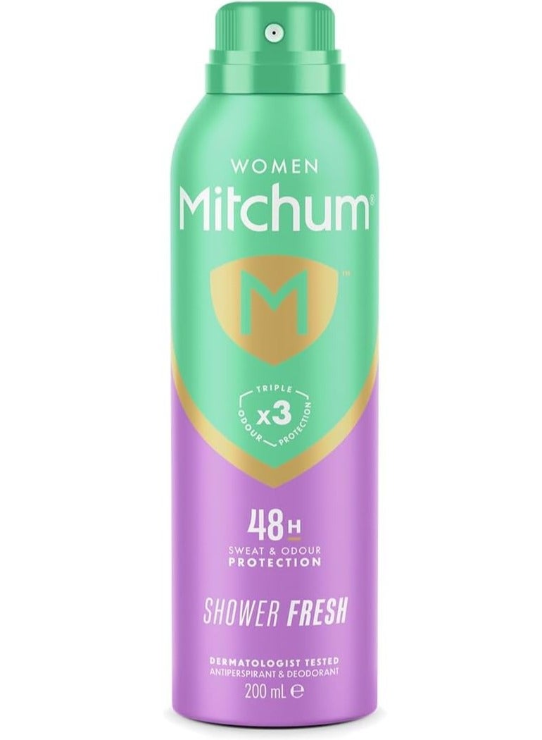 ميتشوم مزيل عرق بخاخ للنساء بحماية ثلاثية من الروائح تدوم 48 ساعة، برائحة منعشة، 200 مل - Image 1