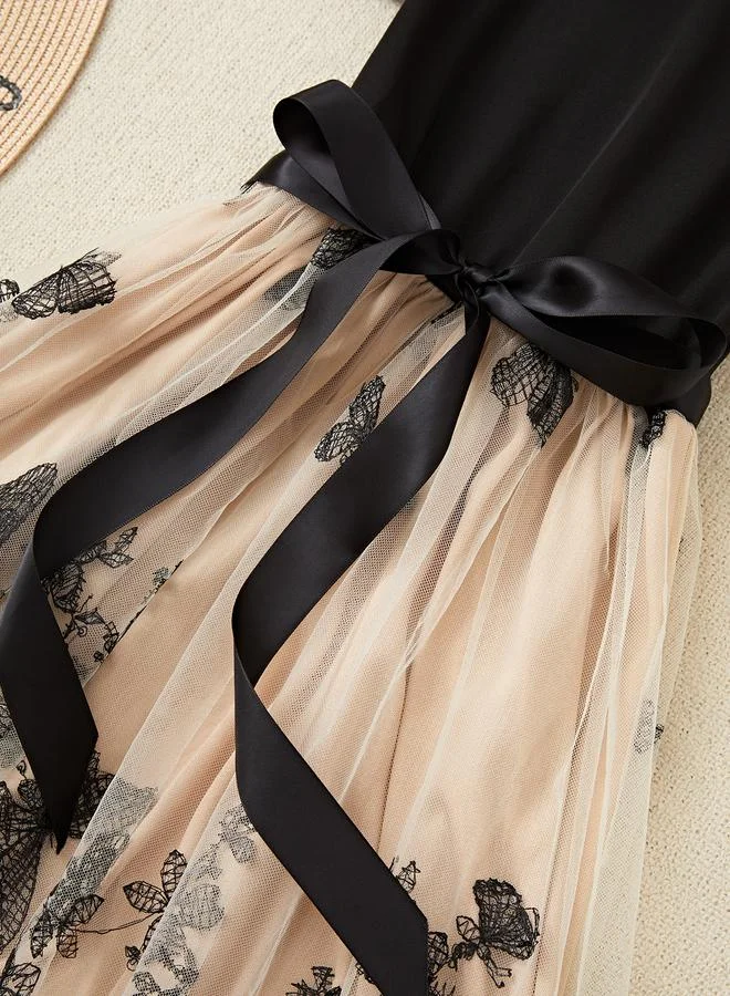 Take Two  Multi Embroidered Butterfly A-Line Midi Dress for Women | Best Price UAE