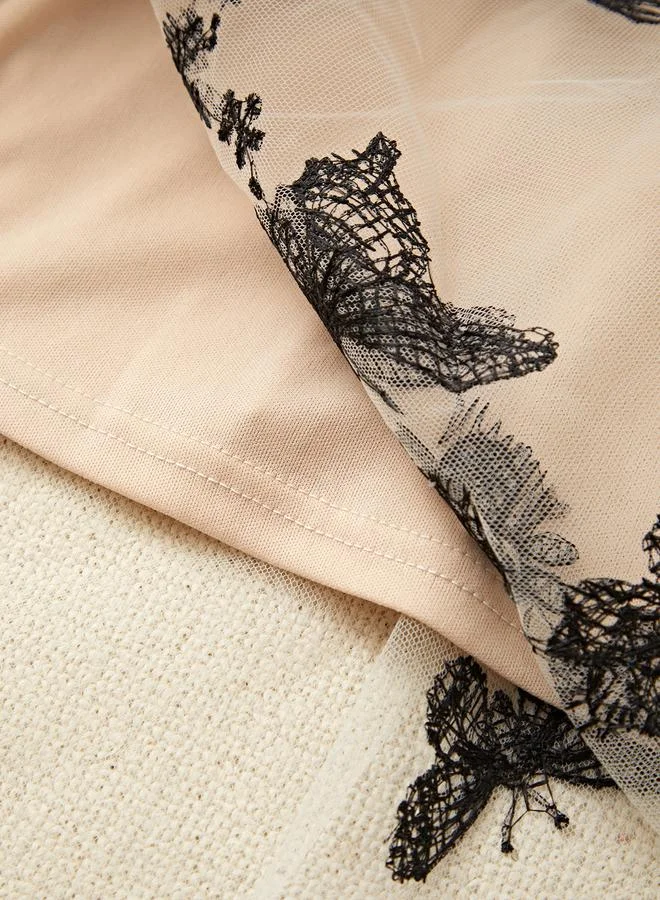 Take Two  Multi Embroidered Butterfly A-Line Midi Dress for Women | Best Price UAE