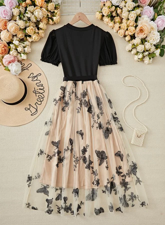 Take Two  Multi Embroidered Butterfly A-Line Midi Dress for Women | Best Price UAE