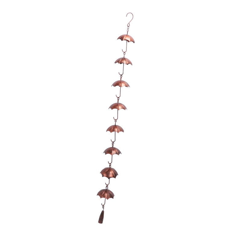 Iron Rain Chain: 100CM 8 Umbrella Cups - Splash Prevention Easy Hang Decorative Rain Chain for Home Garden Patio Outdoor Use - Image 1