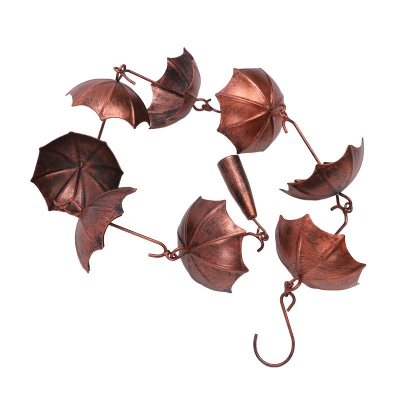 Iron Rain Chain: 100CM 8 Umbrella Cups - Splash Prevention Easy Hang Decorative Rain Chain for Home Garden Patio Outdoor Use - Image 2