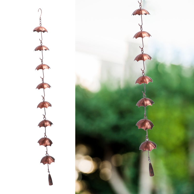 Iron Rain Chain: 100CM 8 Umbrella Cups - Splash Prevention Easy Hang Decorative Rain Chain for Home Garden Patio Outdoor Use - Image 5