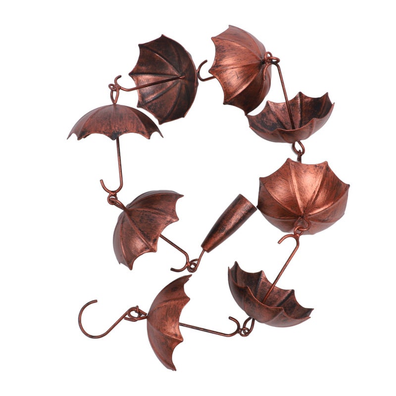 Iron Rain Chain: 100CM 8 Umbrella Cups - Splash Prevention Easy Hang Decorative Rain Chain for Home Garden Patio Outdoor Use - Image 3
