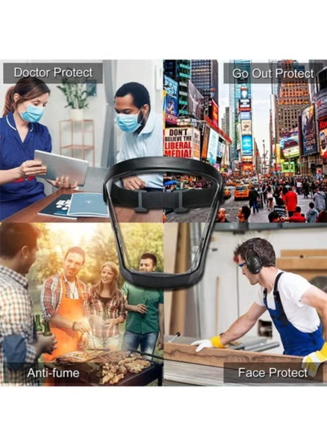 Transparent Full Face Shield for Kitchen | Oil-Splash Proof, Anti-Fog Protective Mask with Safety Glasses - Image 1