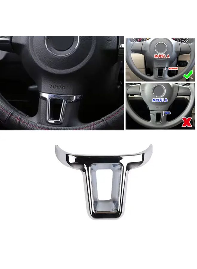Silvery Steering Wheel Cover Trim Frame For VW Golf Bora Jetta Caddy Touran - Image 2