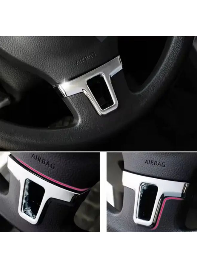 Silvery Steering Wheel Cover Trim Frame For VW Golf Bora Jetta Caddy Touran - Image 1