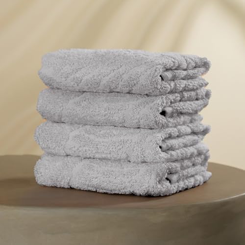 MUSA Banana Face Towels | 400 GSM | Terry Face Towel Set of 4 with Free Bag | Super Soft & Ultra Absorbent Towels for Facewash | Face Towel for Women, Men (Shadow Grey) - Image 1