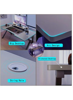AGD Gaming Desk,Computer Desk, Study Desk Modern, Home Office Desk ,PC Desk for Work Writing Study Gaming Bedroom Computer Table Executive Workstation  - Image 2