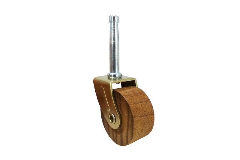Shepherd Hardware 9051 1-5/8-Inch Designer Stem Casters, Wood Wheel, 5/16-Inch Stem Diameter, Brown, 2-Pack - Image 1