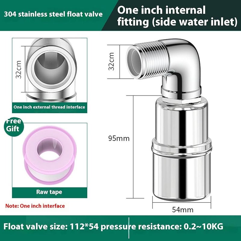 Stainless Steel Water Inlet Floating Ball Valve Side Water Inlet Up For Tanks Pools Cooling Systems - Image 5