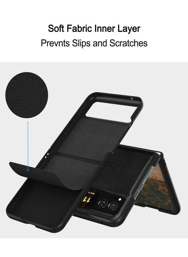 Foluu Leather Case for Motorola Razr 2023, Ultra Thin Slim Durable Protective Phone Case Cover - Black - Image 5