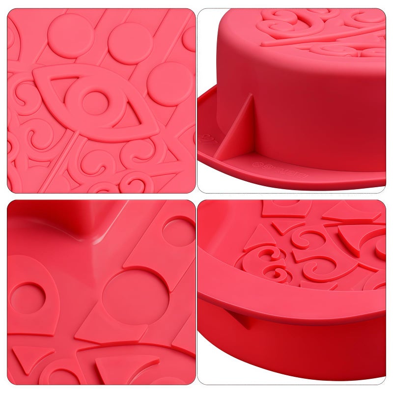 HiParty Hamsa Hand Cake Pan, Hand of Fatima Baking Silicone Mold the Hand of God Cake Mould Eye in Khamsah Palm Rosh Hashanah Bakeware Tools (14" X 10.5" X 2.2", Random Color) - Image 3