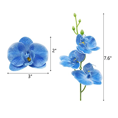 LARDUX ARDUX (12 Pieces) Artificial Flower Vase Fillers for Floating Candles Blue Orchid Flower Vase Fillers for Table Centerpiece Decorartion Wedding Party Home Bar Restaurant Decor (Blue - Image 2