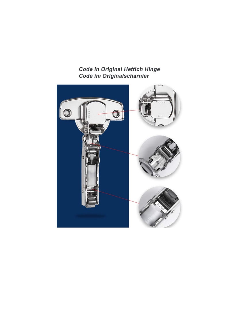 HETTICH HYDRAULIC HINGES 110 DEGREE GERMANY ORIGINAL B-TYPE, HALF BEND,half overlay 907120505-97157601 for Kitchen Cabinet Cupboard Wardrobe Light Door - Image 3