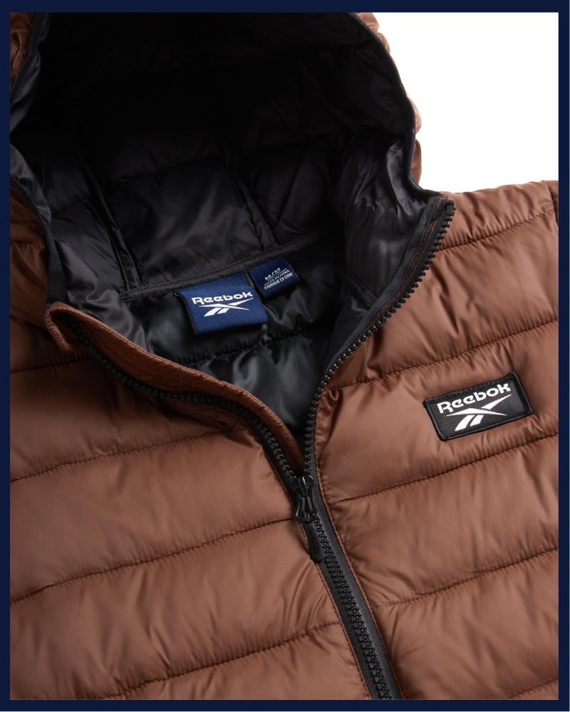 Reebok Boys Winter Coat - Lightweight Insulated Puffer Jacket - Wind & Water Resistant Quilted Hooded Winter Jacket for Boys, Size 6, Timber - Image 2
