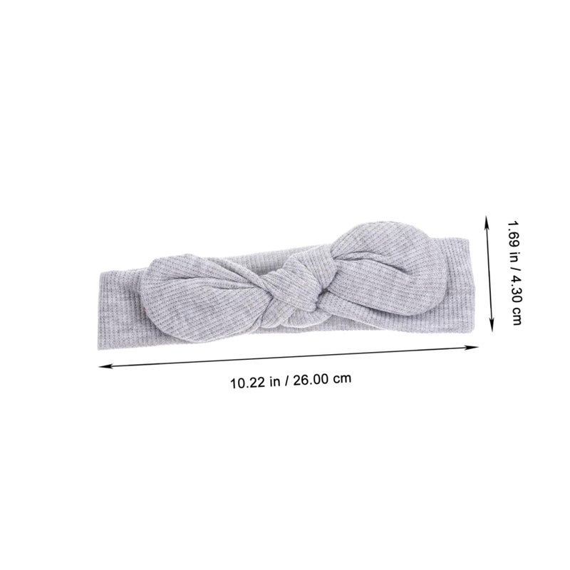 4Pcs Soft Stretchy Baby Headbands With Hair Bows In Pink Gray Yellow For Newborns Girls And Boys - Image 4