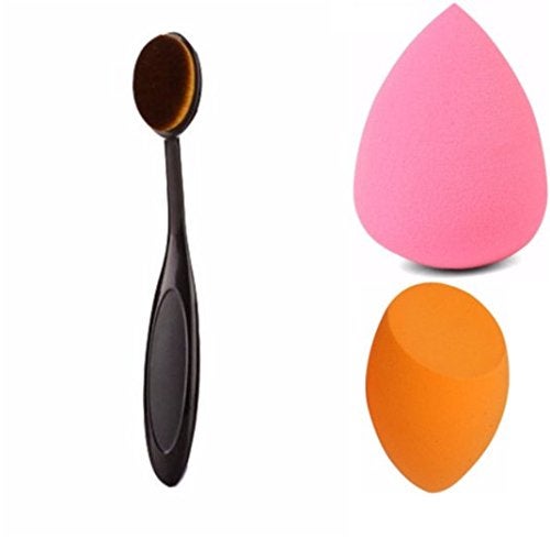 Gugzy Set of Single Oval Brush Beauty Makeup Blender Blending Powder Puff Sponge Cosmetic Sponge - Image 1