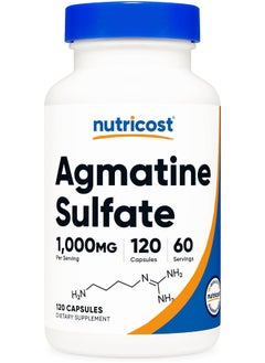 Agmatine Sulfate 1000Mg, 120 Capsules - Gluten Free, Non-GMO, 500Mg Per Capsule