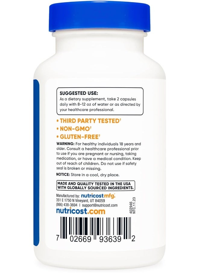 Nutricost - Agmatine Sulfate 1000Mg, 120 Capsules - Gluten Free, Non-GMO, 500Mg Per Capsule - Image 1