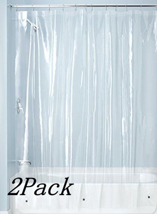 Ghooss PEVA 4G Shower Curtain Liner (Pack of 2),Bathroom Liner,72 Inch by 72 Inch - Clear - Image 1