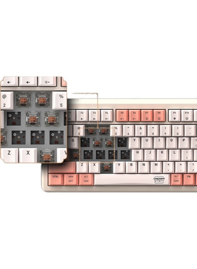 Cherry Pixiu75 Customizable Keyboard, Gasket 2.4G Bluetooth Tri-Mode Wireless Rgb, Hot-Swappable, Gaming Keyboard, Black, Brown Switch - Image 1