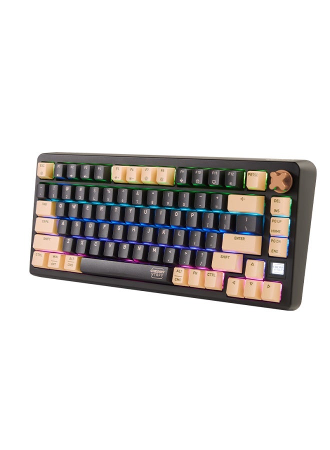 Cherry لوحة مفاتيح تشيري بيكسي 75 القابلة للتخصيص، غلاف 2.4G بلوتوث ثلاثي الوضع اللاسلكي RGB، قابلة للتبديل الساخن، لوحة مفاتيح للألعاب، سوداء، مفتاح بني - Image 4