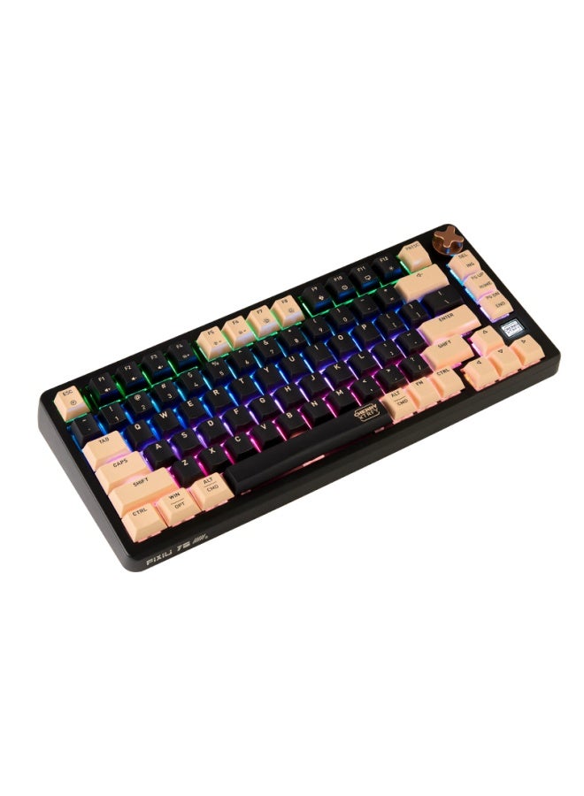 Cherry لوحة مفاتيح تشيري بيكسي 75 القابلة للتخصيص، غلاف 2.4G بلوتوث ثلاثي الوضع اللاسلكي RGB، قابلة للتبديل الساخن، لوحة مفاتيح للألعاب، سوداء، مفتاح بني - Image 5