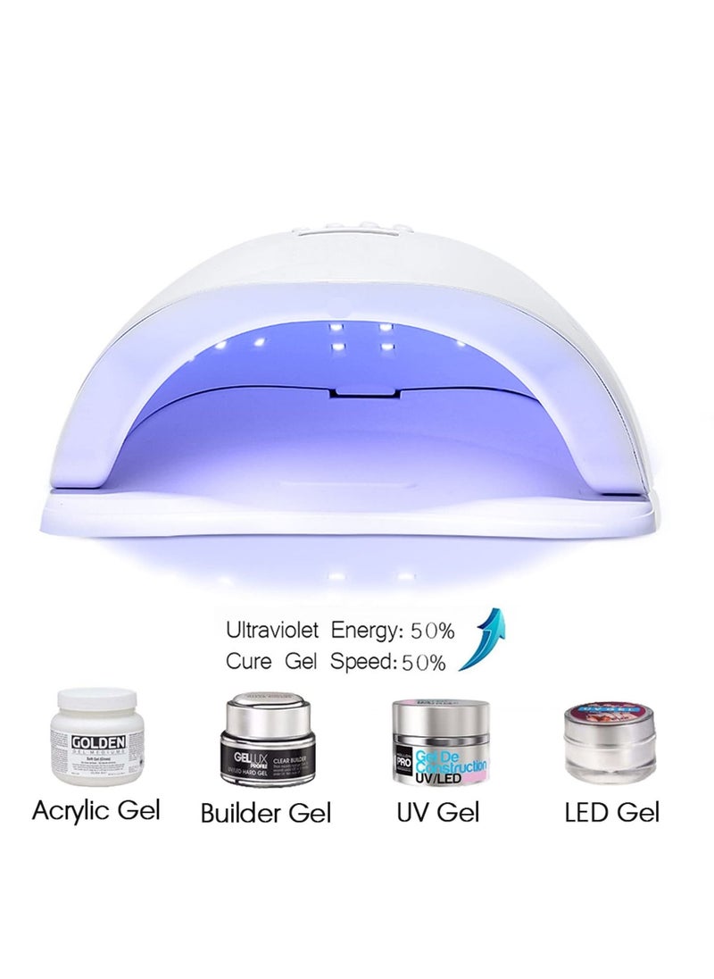 SKY-TOUCH - Professional Gel Polish LED Nail Dryer Lamp Nail Dryer Sun X5 Plus 5120W/150W/180W (Max) 100-240V 50/60Hz LED Nail Lamp for Professional Manicure Salon Nails Polish Curing Manicure Pedicure and Nail Arts Tools White - Image 1